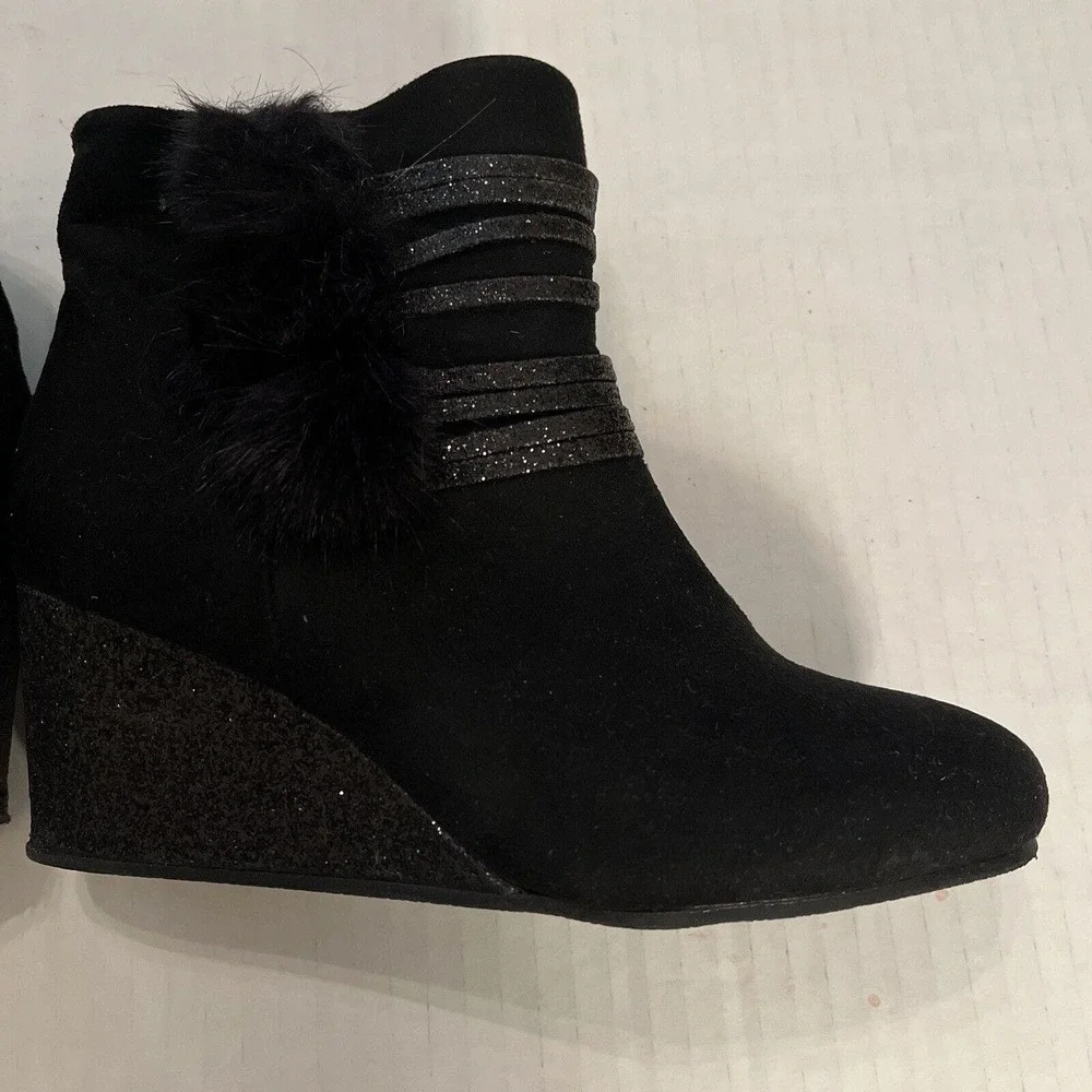Girls Simply Styled Tansy Dress Boots Size 2M Black Suede